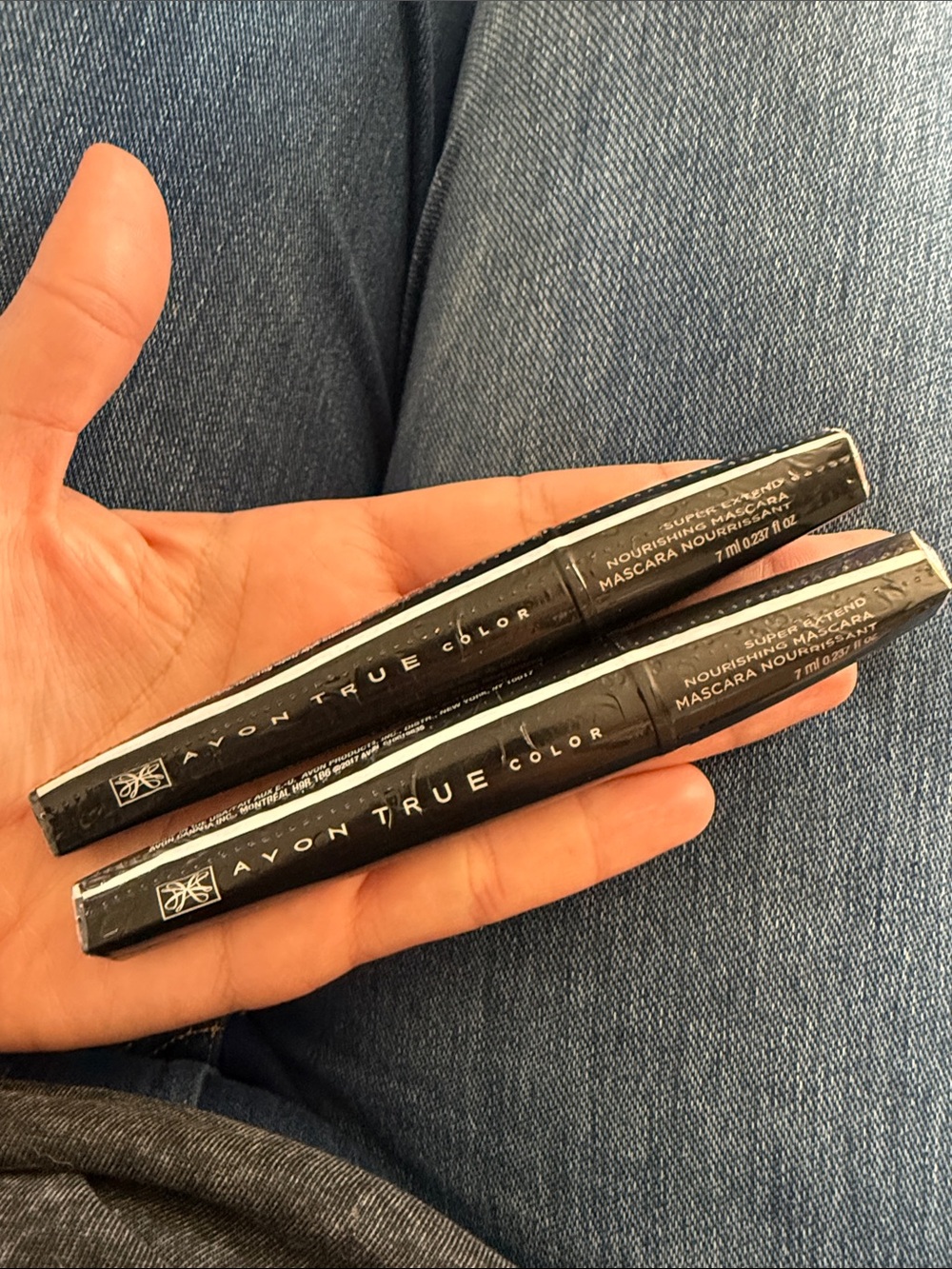 New Avon True Color SuperExtend Nourishing Mascara Navy Blue 7mL 2 Pc Lot Bundle